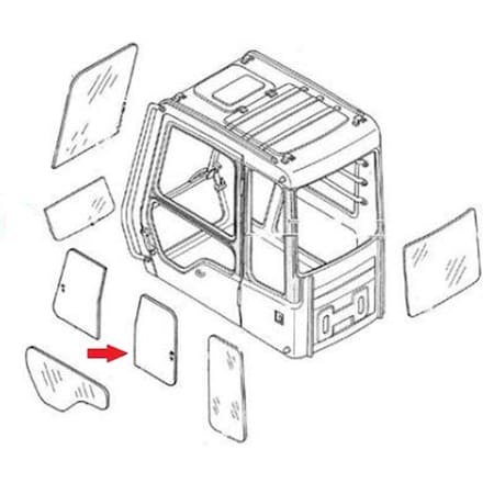 Aftermarket 4651660 Upper Rear Door Slider Glass For Hitachi Excavator ZX110LC3 ZX120LC3 CAH40-0153